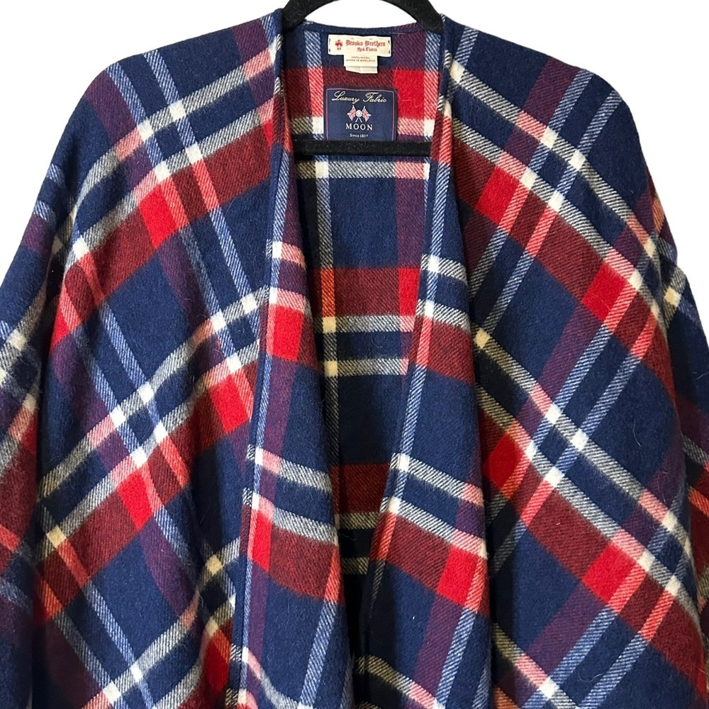 Brooks Brothers Red Fleece 100% Wool Wrap Cape Cardigan Made‎ in England - Picture 2 of 13